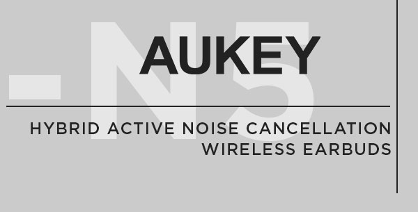 Aukey Hybrid Active Noise Cancellation Wireless Earbuds - Only 13.99