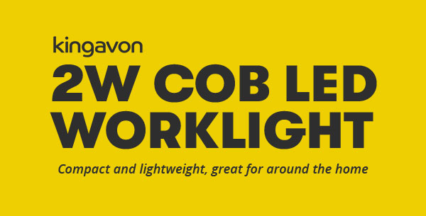 Kingavon 2W COB Work Light with Built-In 1W LED Flash Light - Only 7.99